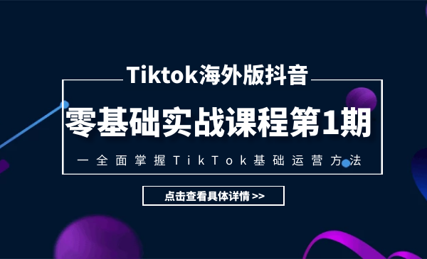 TIKTOK海外版抖音零基礎(chǔ)實戰(zhàn)課程第1期，全面掌握TIKTOK基礎(chǔ)運營方法