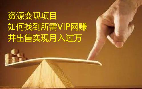 資源變現(xiàn)項(xiàng)目，如何找到所需VIP網(wǎng)賺資源并出售實(shí)現(xiàn)月入萬(wàn)